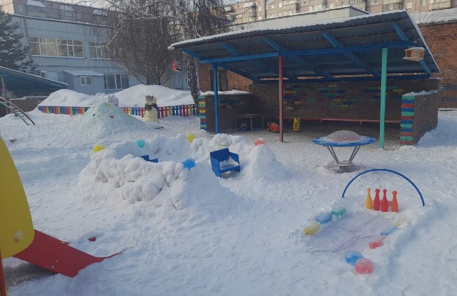 участок детского сада зимой | Детский сад, Пакеты для мусора, Детская